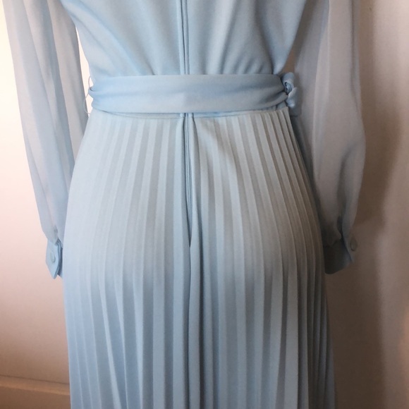 Gorgeous  Vintage  Long baby blue color women’s Dress Size L” - Picture 9 of 15